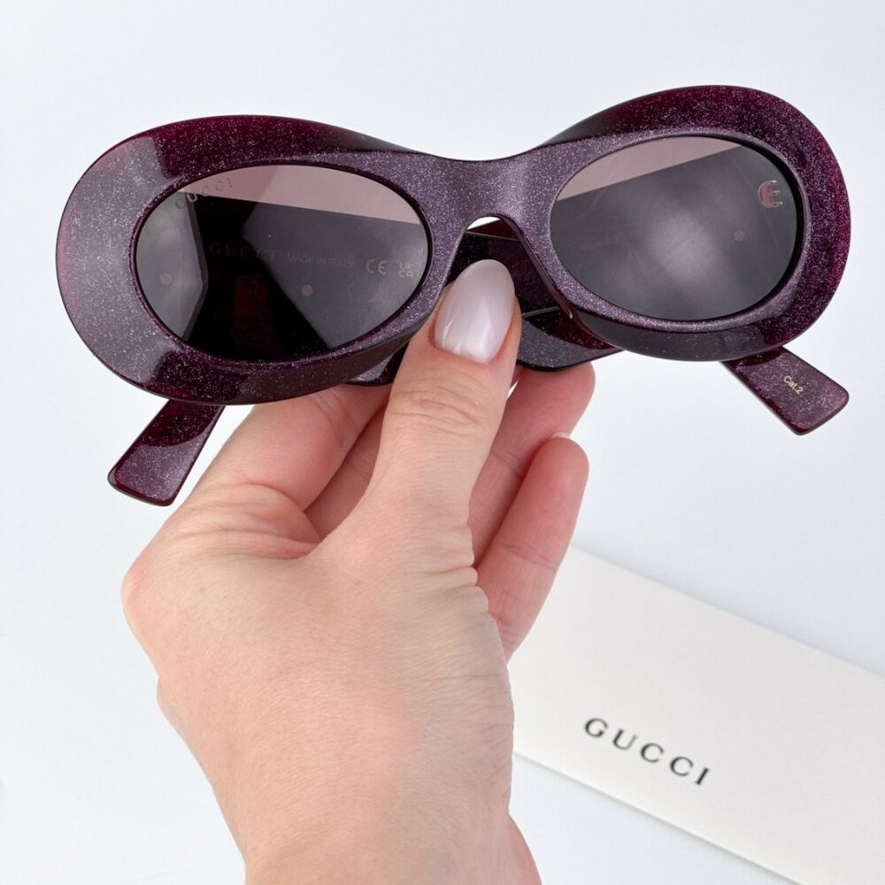 Gucci Gg1696s 003 Brand New Sunglasses Violet Violet Women Oval
